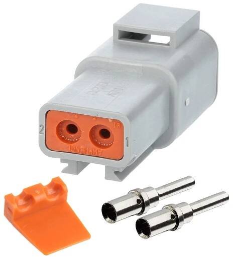 ATP04-2P-KIT01 Amphenol AS-2SM 113 SET cable connector ATP series Pin, 2-pole, Crimp connection Insulation diameter 3.4 mm - 4.95 mm, Contact size size 12