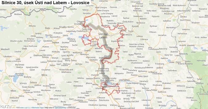 Úsek Ústí nad Labem - Lovosice, Silnice 30 - Mapa | Kurzy.cz
