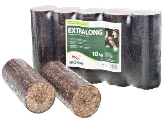 Dřevěné brikety extra dlouhé balené ve fólii