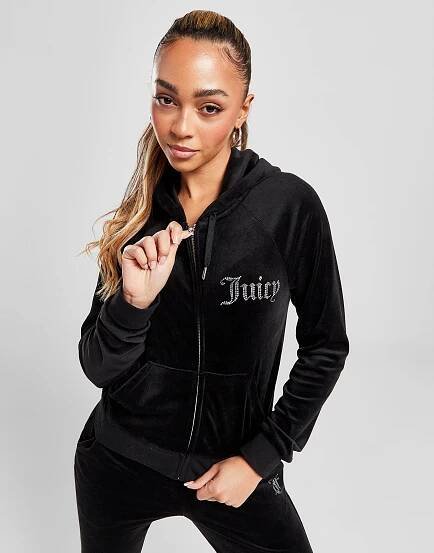 JUICY COUTURE MIKINA ROZEPÍNACÍ S KAPUCÍ DMNT BLK