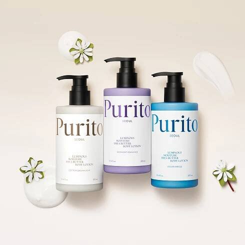 PURITO SEOUL – Luminous Moisture Shea Butter Body Lotion – Vyživující tělové mléko s přírodní vůní - 300 ml - LaRuff shop s.r.o.