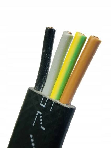 Jeřábový kabel pro ploché výtahy s lanem H07VVH6-F 4x4 450/750V 1 m
