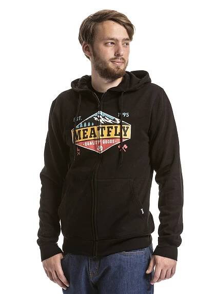 Pánská mikina Meatfly Wanderlust Hoodie, A | Black | Meatfly