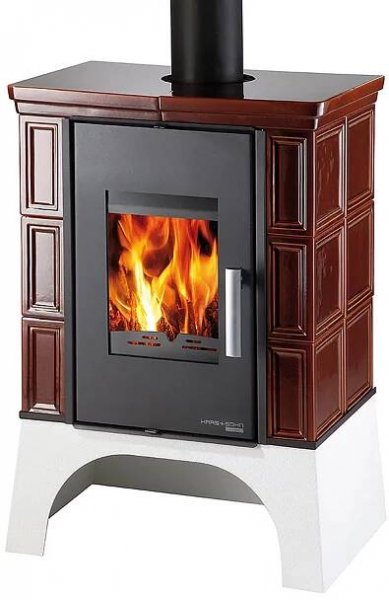 HAAS+SOHN EBOLI AL II kachlová kamna 4-12,2kW, s výměníkem a vychlazovací smyčkou, černá/hnědá