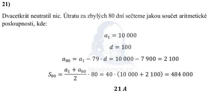 Didaktický test z matematiky - podzim 2021 - řešení úlohy 21