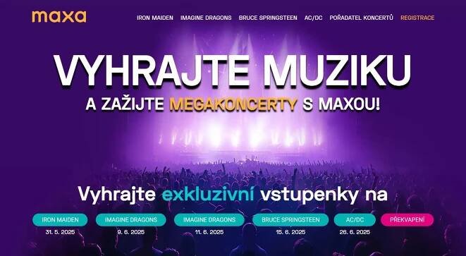 Iron Maiden, AC/DC a další - soutěže o lístky na koncerty s loterií Korunka - Mecenas.cz