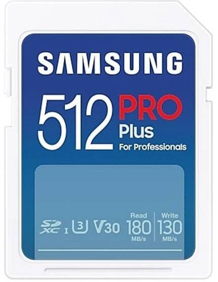 Paměťová karta Samsung SDXC PRO+ 512GB UHS-I U3 (180R/130W) (MB-SD512S/EU)
