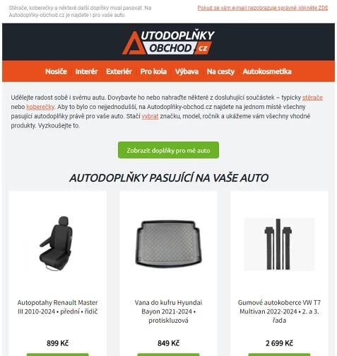 _ Stovky autodoplňků přesně pasujících na vaše auto
