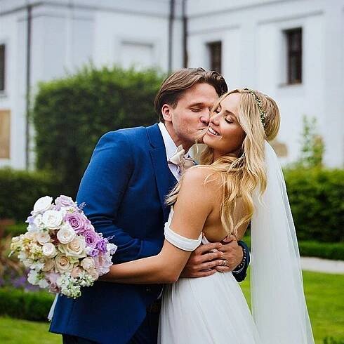 Ondřej a Taťána na svatební fotografii z roku 2016