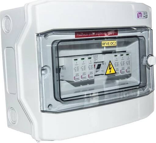 Rozvaděč RFVE-DC2-2-T12, 2 stringy, osazený přístroji pro FVE *001105402 ETI