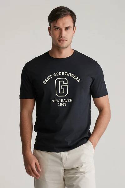 TRIČKO GANT GRAPHIC SS TSHIRT BLACK
