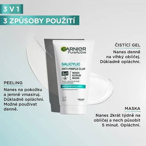 Garnier Pure čisticí peeling 3 v 1