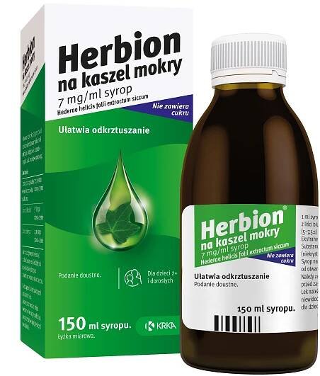 Herbion na kaszel mokry 7 mg/ml, syrop | Krka