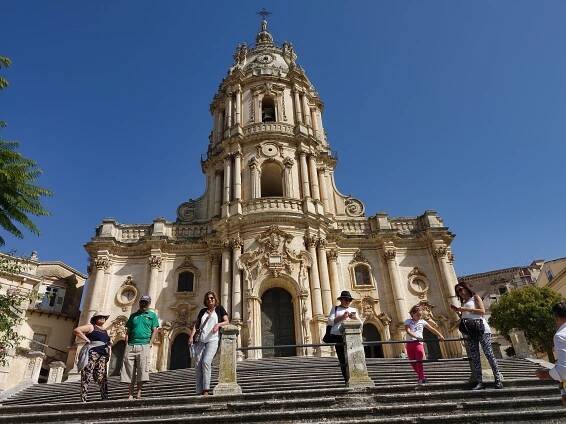 Majestic cathedral of Modica on hilltop