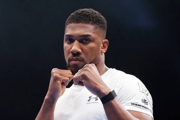 Anthony Joshua at an open workout.