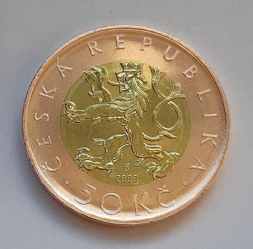 50 Kč Rok 2000 UNC ze sady vzácná (23 000 Kusů) Od 1 Koruny - Numismatika