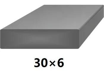 Plochá plná oceľová tyč 30x8 mm (pásovina), bez povrchovej úpravy