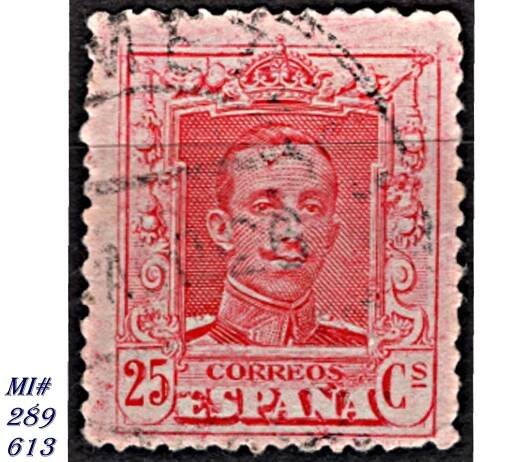 Španělsko,  král Alfonso XIII., modré KČ - Známky