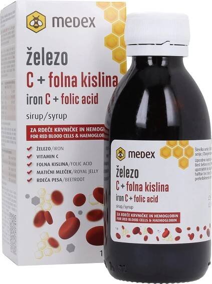 Sirup s železem, vitamínem C a kyselinou listovou, 150 ml
