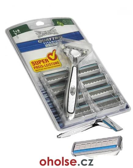 Wilkinson Quattro pro muže holicí strojky a 9 žiletek náhradních výměnných hlavic