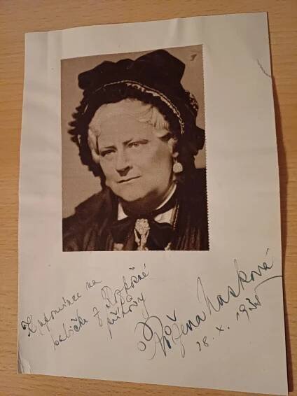Nasková Růžena, herečka, list s obrázkem a originálním autogramem - Ostatní sběratelské předměty