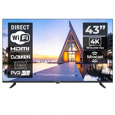 Kiano LED televize KE43N 43" 4K Smart Tv UHD černá PVR WiFi