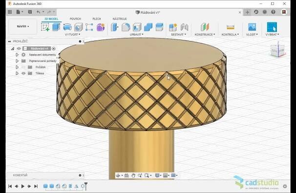 Knurling - Autodesk Fusion 360 (rádlování)