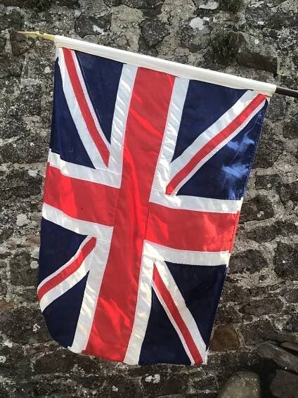 Large Linen Union Jack on flagpole