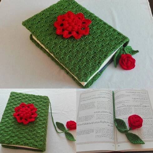 433 Likes, 74 Comments - @parvaneh.crk on Instagram: “🌸my Quran cover and it's bookmark🌸  بالاخره  برا… | Crochet books, Crochet book cover, Crochet bookmarks