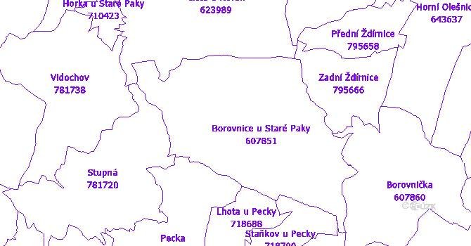Katastrální mapa Borovnice