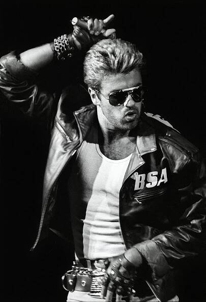 Adam Lambert paid tribute to George Michael's 1987 hit, 'Faith'. Pictured, George on the Faith Tour in 1988.