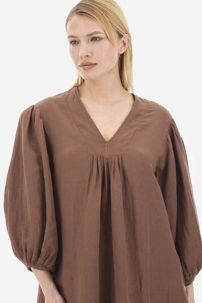 ŠATY LA MARTINA WOMAN LONG DRESS VISCOSE LINEN - Fotografie č. 4