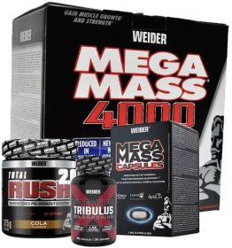 Weider Monster Pack: Mega Mass 7kg+ Total Rush+ Tribulus+ Mega Mass caps
