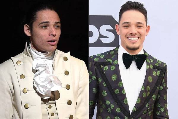 Anthony Ramos in the Broadway production of 'Hamilton'; Anthony Ramos on the red carpet