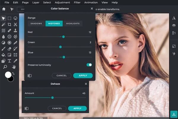 photoshop elements alternative pixlr interface