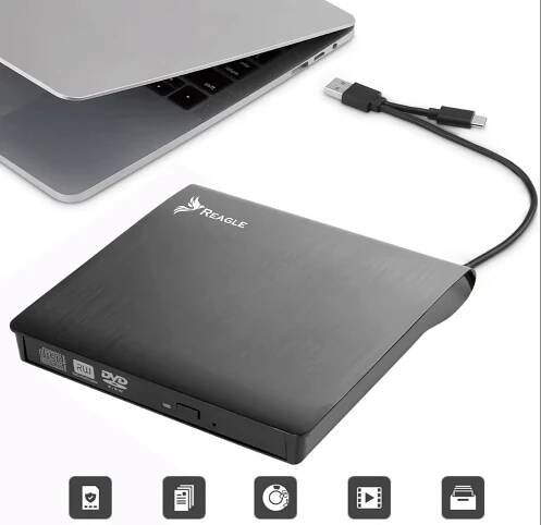 REAGLE USB-C 2 v 1 RECORDÉR pro notebooky CD/DVD ZAŘÍZENÍ Náhled obrázku produktu 6