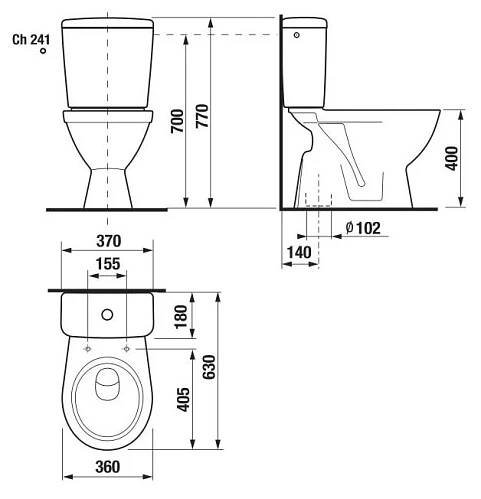 JIKA H8263870002413 - WC kombi LYRA keramika/bílá