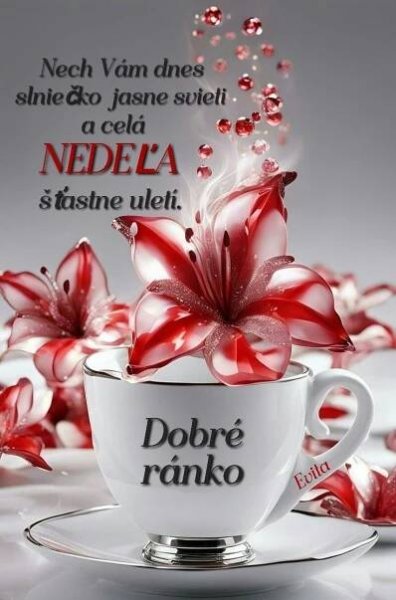 a coffee cup with red flowers in it and the words dobre ranko written below