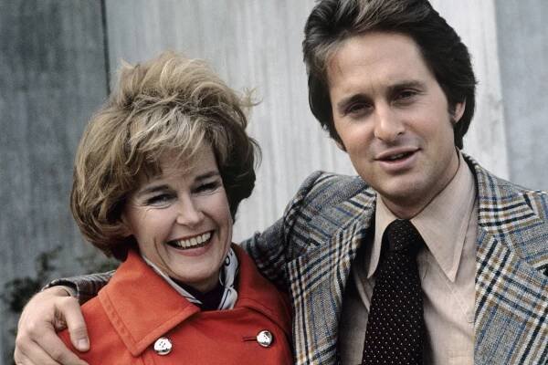 Diana Douglas (with son Michael Douglas) (Jan. 22, 1923--July 3, 2015)