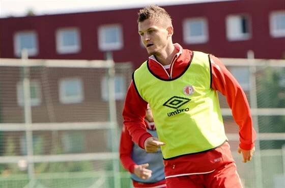 Tomáš Necid na tréninku fotbalové Slavie.