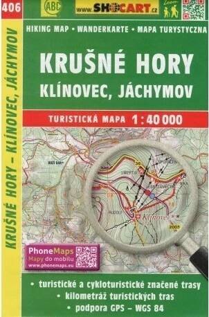 Krušné hory Klínovec Jáchymov turistická mapa 1:40 000