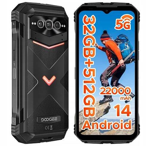 Smartphone DOOGEE V MAX PRO 5G 120HZ 22000mAh 32/512GB Android 14 SIM 108MP