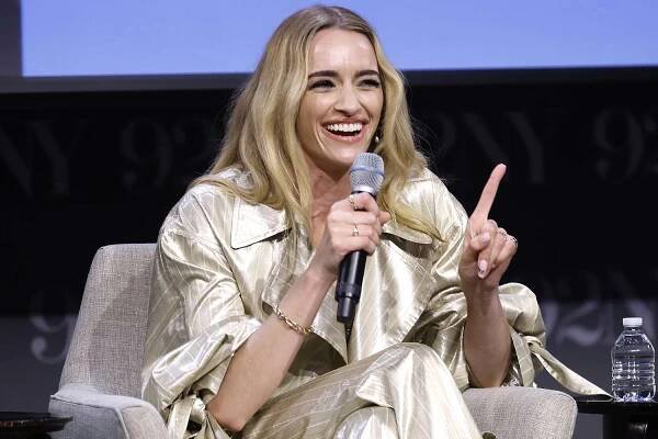 Brianne Howey speaks during Netflix's 