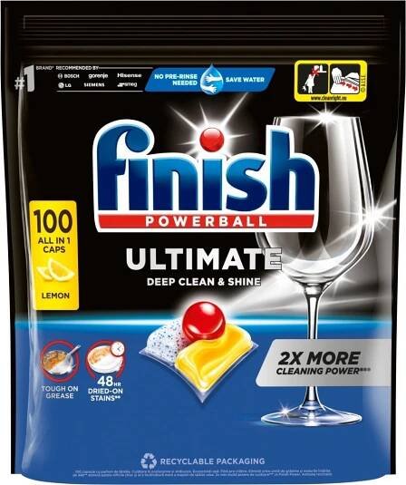 Finish Powerball Ultimate All in 1 Lemon Sparkle kapsle do myčky nádobí 100 ks 1290 g
