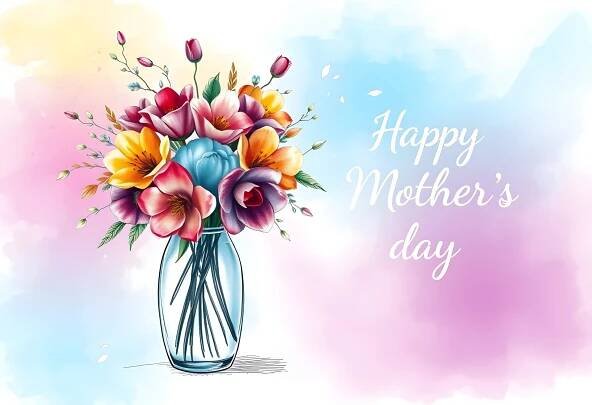 Bezplatný obrázek: Happy Mother’s Day blahopřání, barevné pastelové grafiky