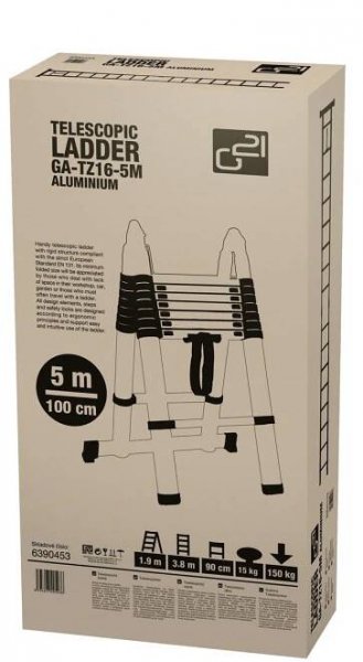 G21 GA-TZ12-3,8M Teleskopický žebřík, štafle
