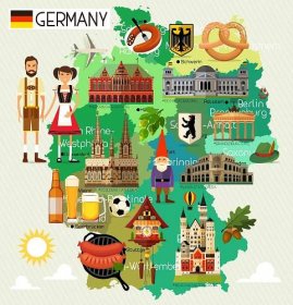 Spolkové země Německa mapa