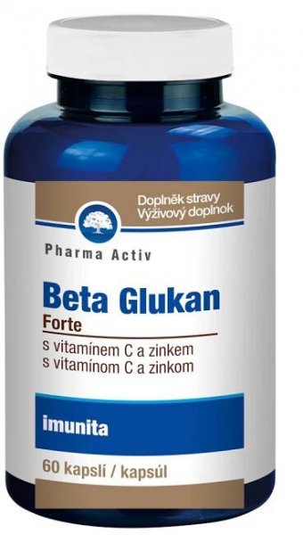 PHARMA ACTIV Beta Glukan forte Vitamín C a Zinek 60 kapslí