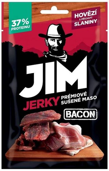 JIM JERKY Hovězí s příchutí slaniny 23 g od 47 Kč