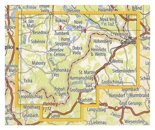 74 Novohradské hory - nástěnná turistická mapa 90 x 60 cm